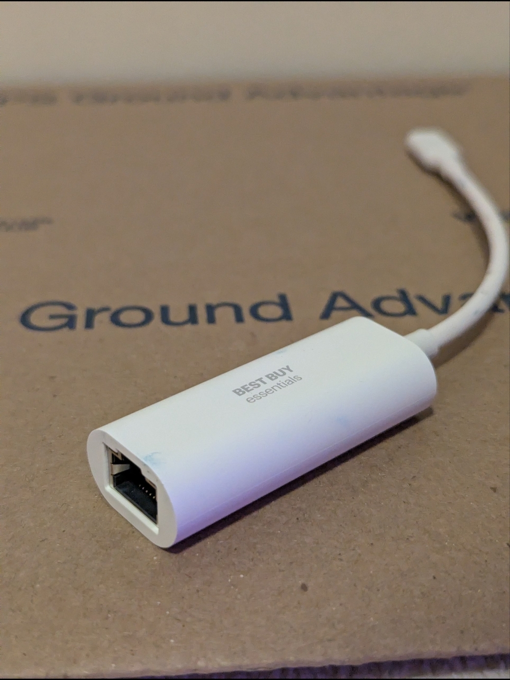 Best Buy essentials USB-C to Ethernet Adapter White Network Dongle